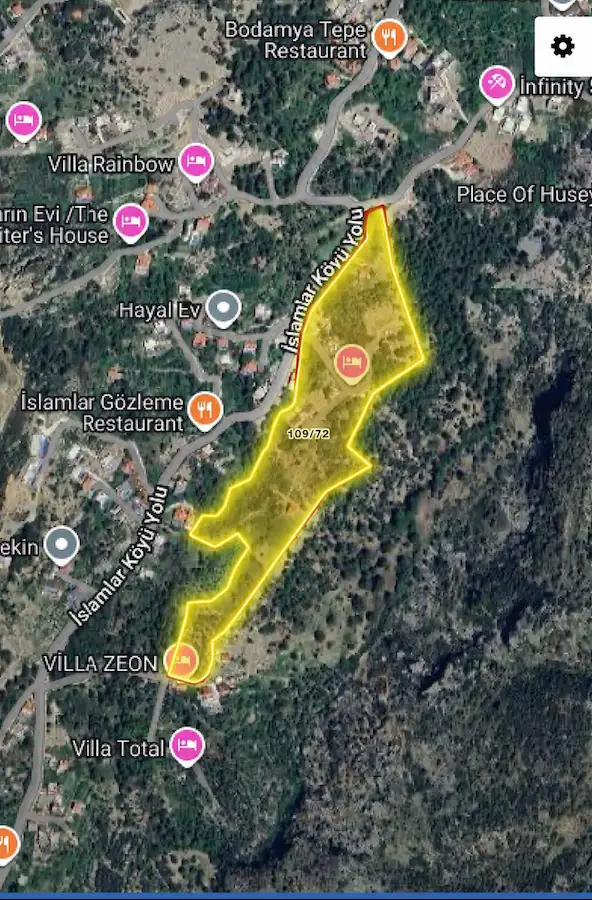 ANTALYA KAŞ İSLAMLAR'DA YOL CEPHELİ HİSSELİ YATIRIMLIK BAHÇE