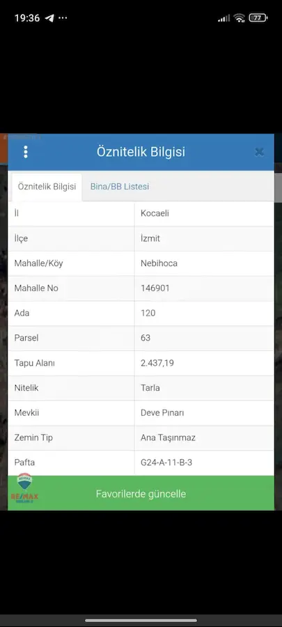 REMAX DREAM'DEN KOCAELİ NEBİHOCA KÖYÜNDE SATILIK 2437 M2 TARLA