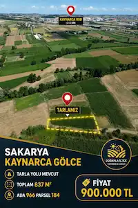 KAYNARCA GÖLCEDE 837M²OSBYE YAKIN, YOLU MEVCUT SATILIK TARLA