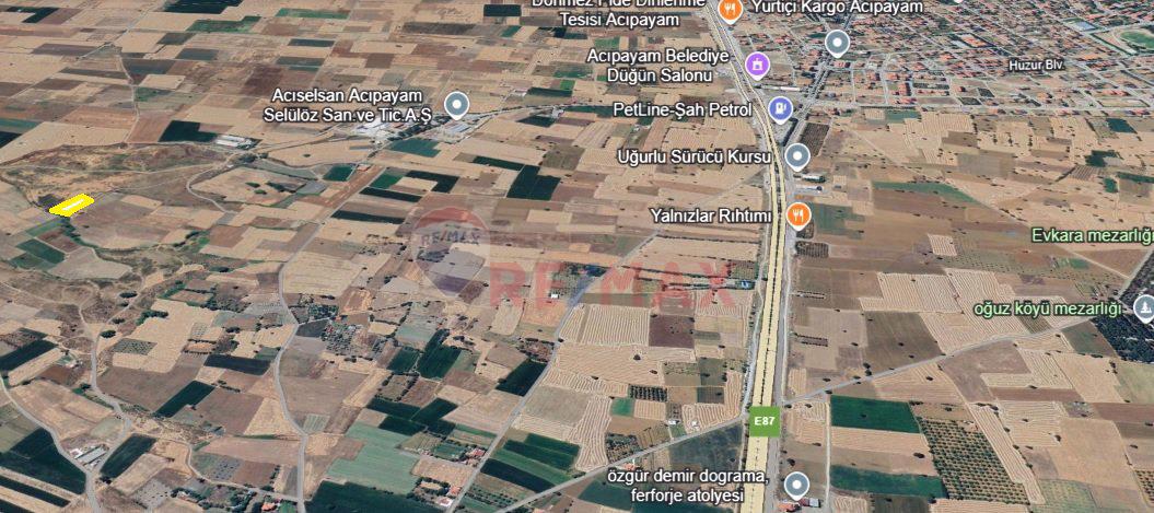 REMAX ACIPAYAM-OĞUZ, ANTALYA YOLU YAKINI, 2550 m2 SATILIK TARLA