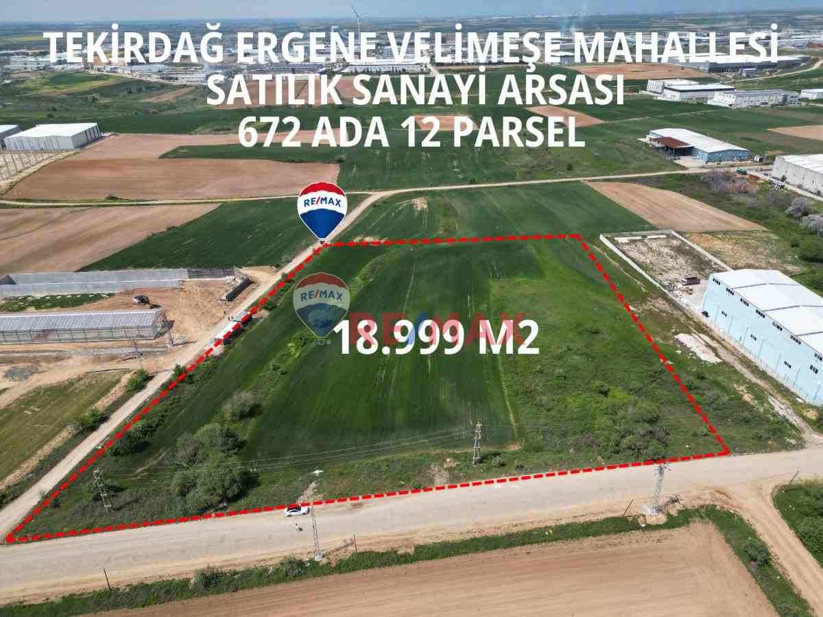 REMAX DAN TEKİRDAĞ ERGENE VELİMEŞE KÖŞE PARSEL 18.999 M2 ARSA
