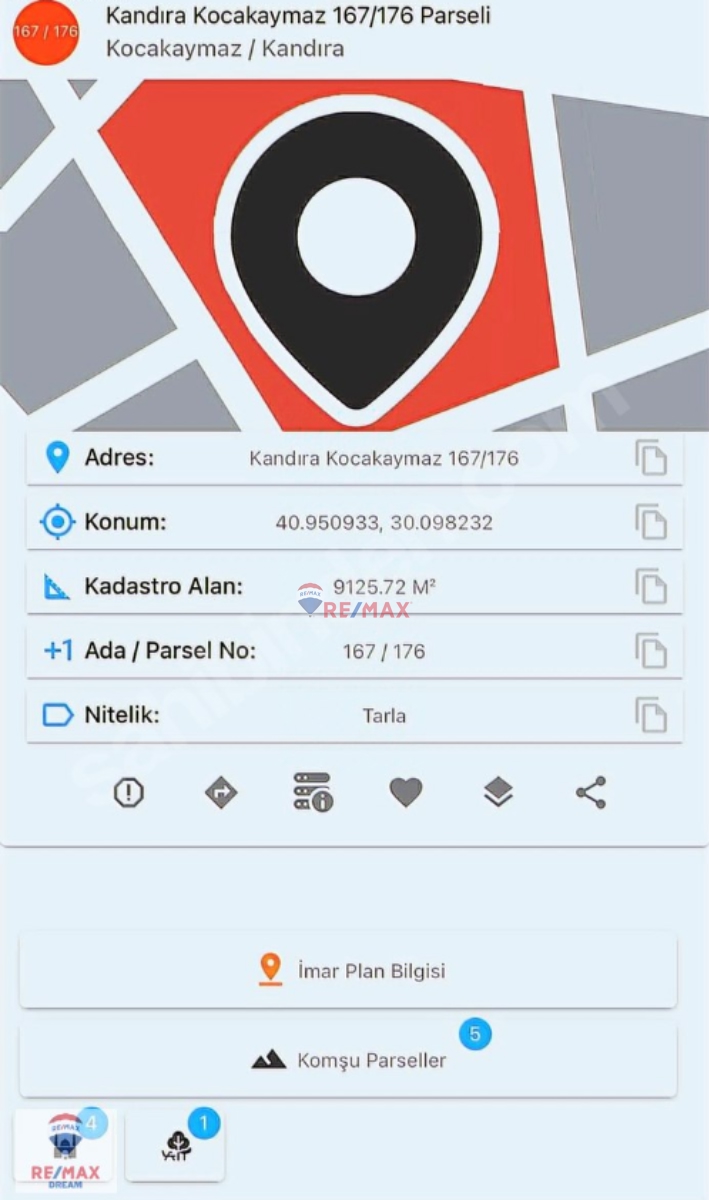 REMAX 'DEN KOCAKAYMAZ MAH SATILIK ARSA