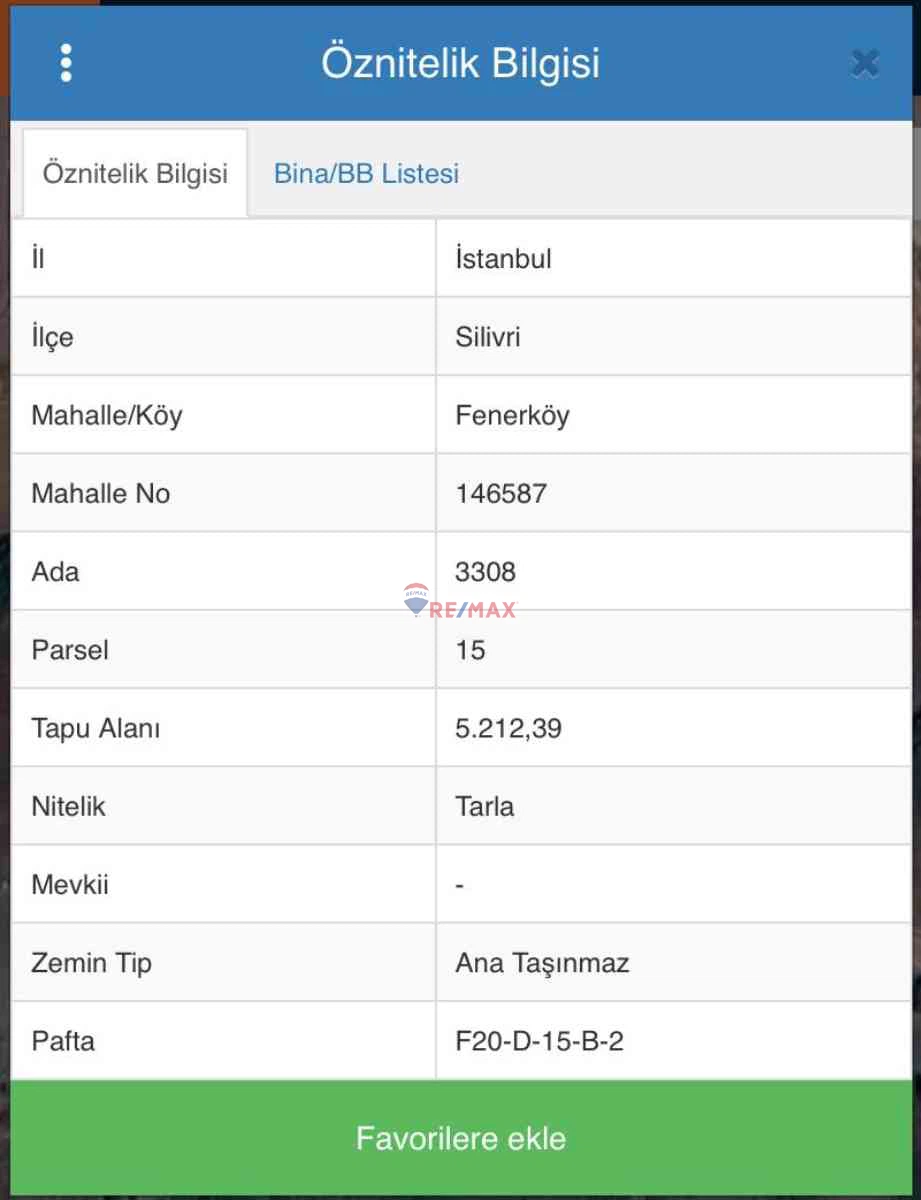 SİLİVRİ FENERKÖY’DE SATILIK 402 M² TARLA