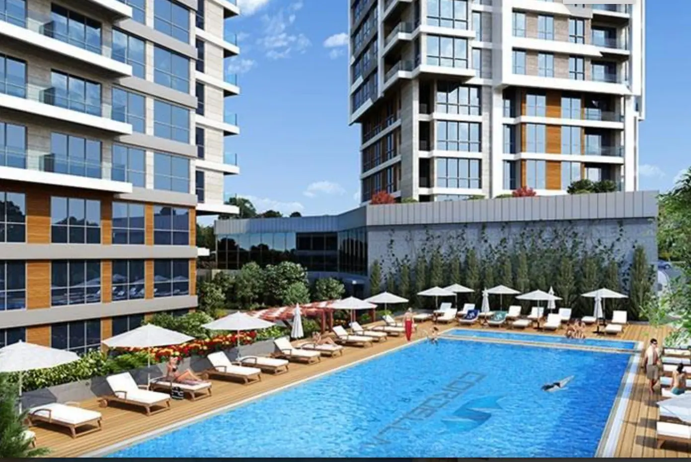 CORDELLA KARTAL SİTESİ HAVUZ MANZARALI SATILIK 3+1 DAİRE