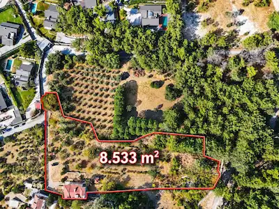 TEOK'TAN KEKLIKTEPE'DE 8.533 M2 DENIZ MANZARALI MALIKÂNE ARSASI