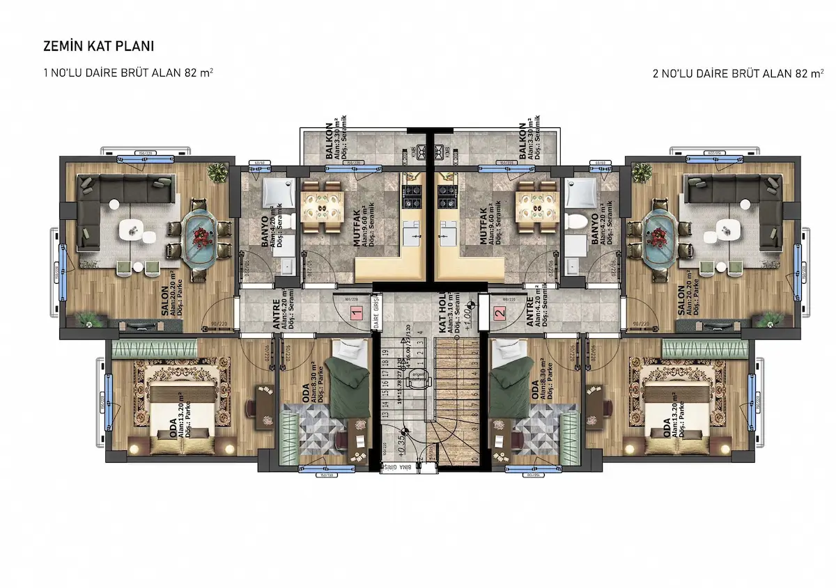 YAZLIKTA PROJEDEN SATILIK 2+1 DAİRE