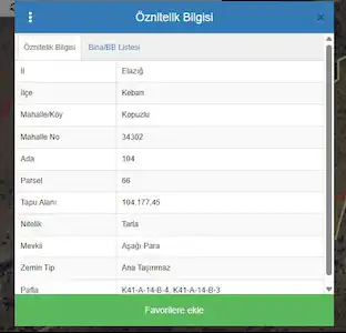 ELAZIĞ-KEBAN-KOPUZLU KÖYÜNDE GES PROJESİNE UYGUN SATILIK TARLA