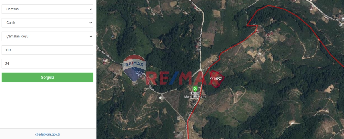 SAMET'TEN ÇAMALAN KÖYÜNDE SATILIK 6097 M2 TARLA