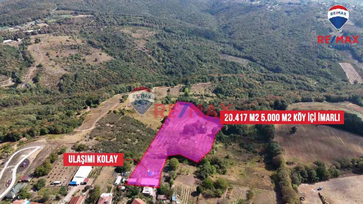 GÜLBAHÇE KADRİYE'DE 5.087M2'Sİ %40 KÖYİÇİ İMARLI 20.417M2 TARLA