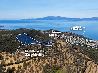 ÇANAKKALE AYVACIK KOCAKÖY'DE İMARA 160 M. SAHİLE 3 DK. 13.000 M2