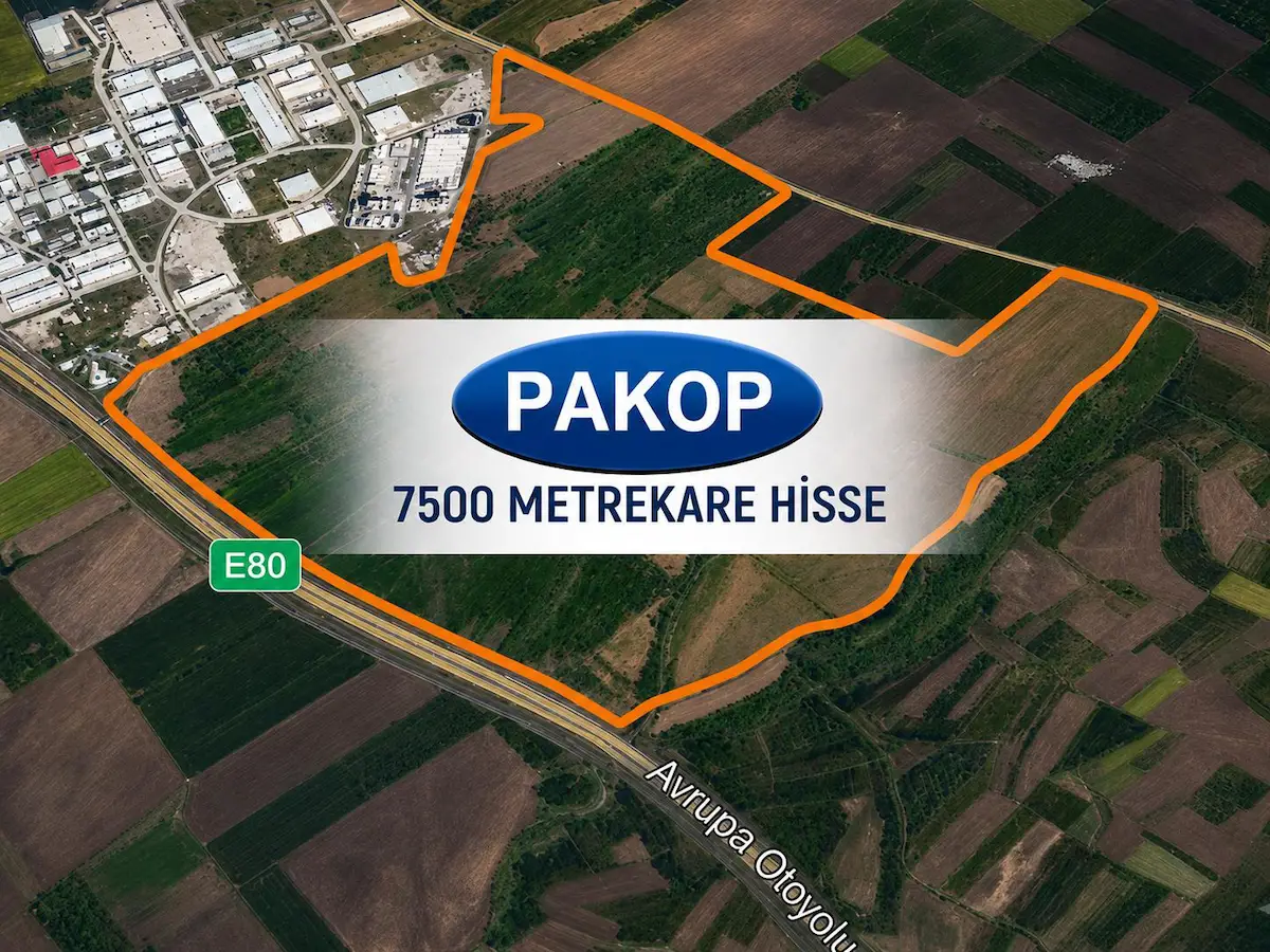 ERGENE PAKOP OSB'DE 7.500 M² SANAYI ARSASI HISSESI