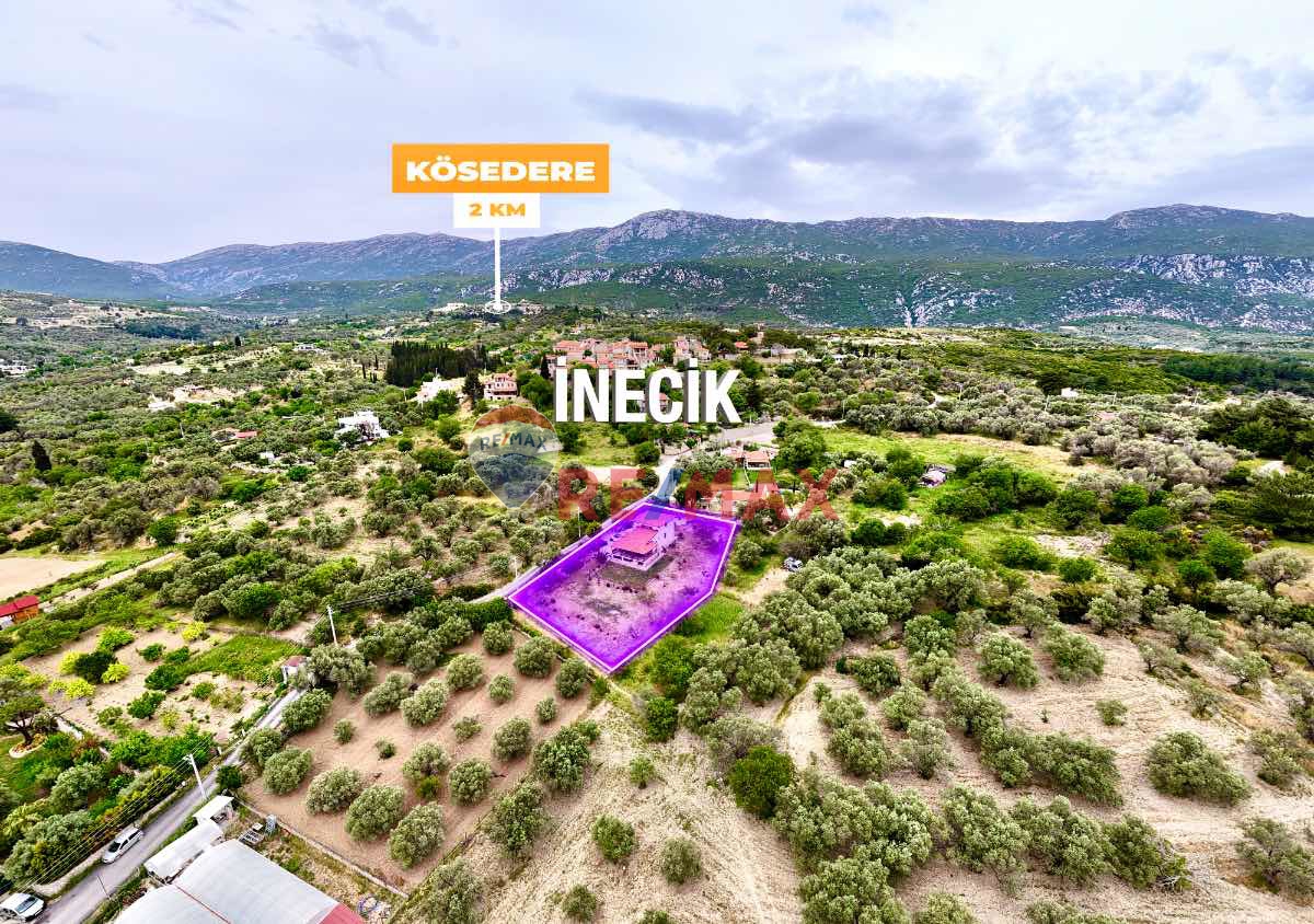 İNECİK KÖYÜ'NDE 1930 M² ARAZİDE, DENİZ MANZARALI MÜSTAKİL EV