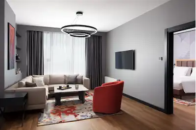 SHERATON RESİDENCE TAM EŞYALI SATILIK D TIPI 1+1 | 5 YILDIZLI OTEL KONFORU