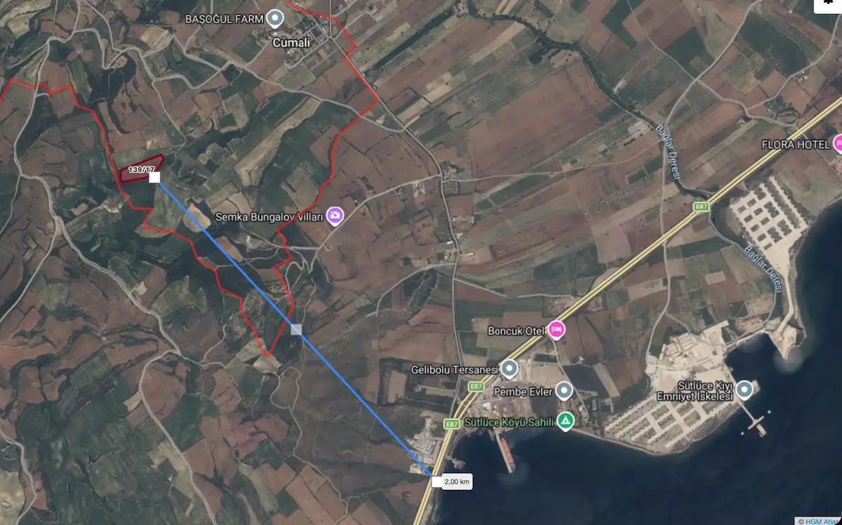 REMAX KAYA' DAN ÇANAKKALE GELİBOLU' DA BOĞAZ MANZARALI YATIRIMLIK ARAZI 3
