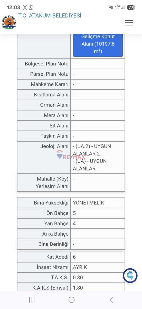 KAT KARŞILIĞI YADA SATILIK BÜYÜKOYUMCA 10197 M2 1.8(6 KAT)