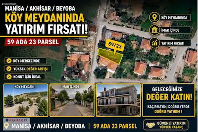 🔥 AKHISAR BEYOBA’DA MEYDAN KONUMLU İMARLI TAŞINMAZ – KAÇIRILMAYACAK FIRSAT- FİYAT DÜŞTÜ
