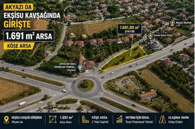 REMAXDEM'DEN ŞEHRİN YÜKSELEN LOKANSYONUNDA AKYAZIDA SATILIK ARSA