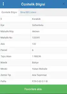 SAFRANBOLU AKÖREN KÖYÜ MERKEZDE SATILIK 1.989 M2 BAHÇE