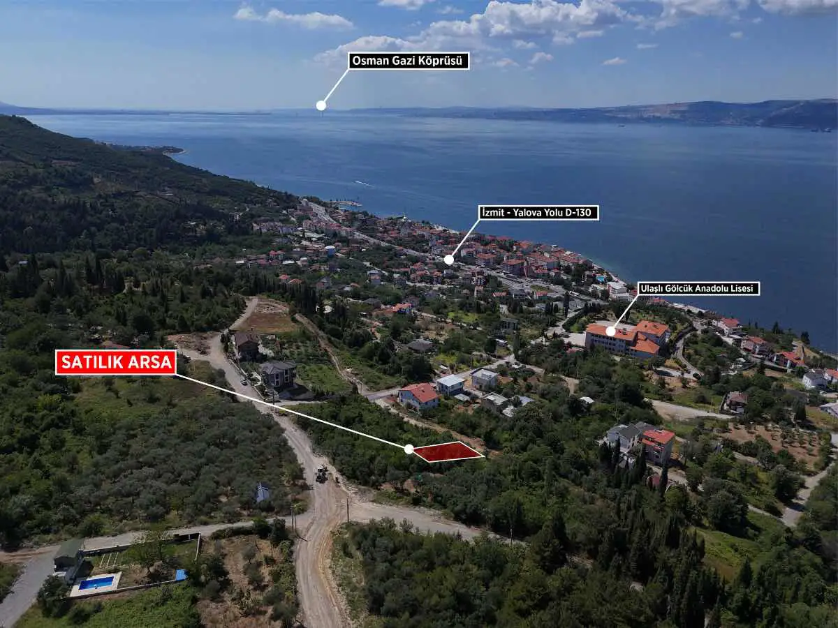 GÖLCÜK ULAŞLI 'DA PANORAMİK DENİZ MANZARALI | VİLLA İMARLI ARSA