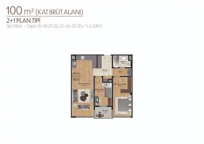KENT ETİLER 2+1 SATILIK DAİRE