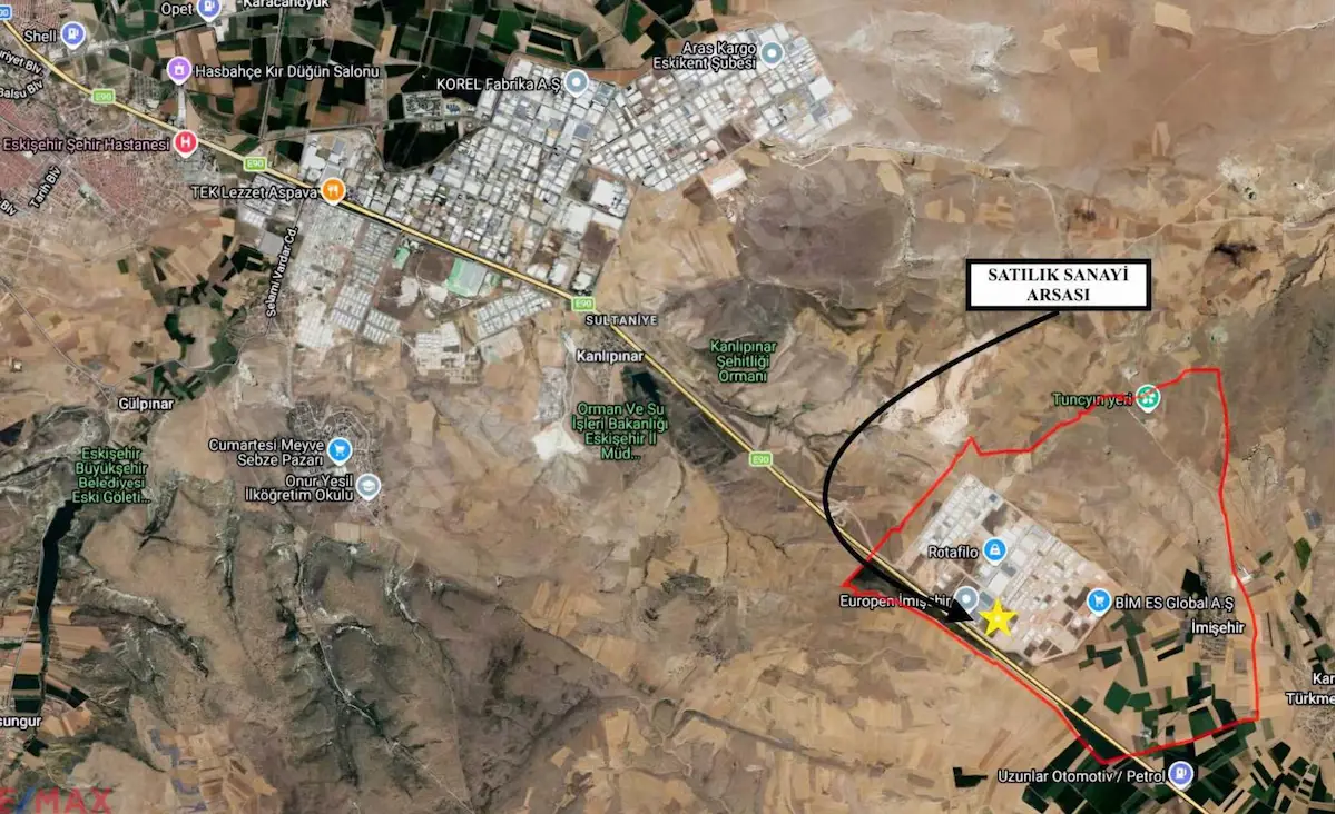 ESKİŞEHİR İMİŞEHİR OSB DE SATILIK 44.000 M2 ARSA