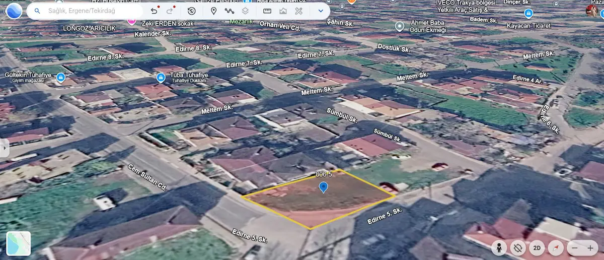 ERGENE SAĞLIK MAHALLESİ'NDE TİCARİ + KONUT İMARLI SATILIK ARSA