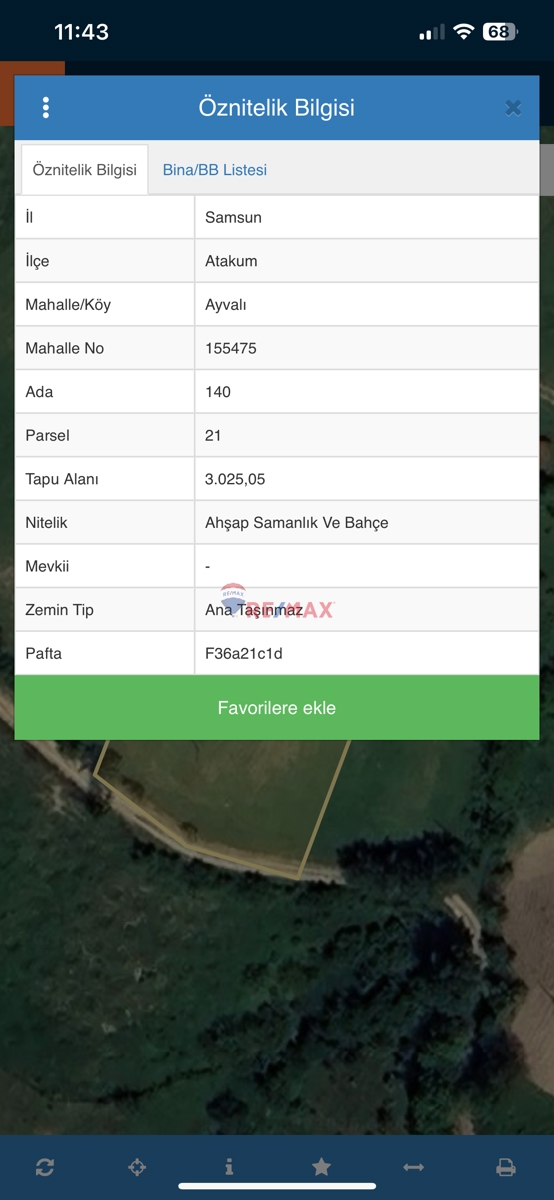 ATAKUM AYVALI KÖYÜNDE TEK TAPULU YOLA CEPHE SATILIK  TARLA