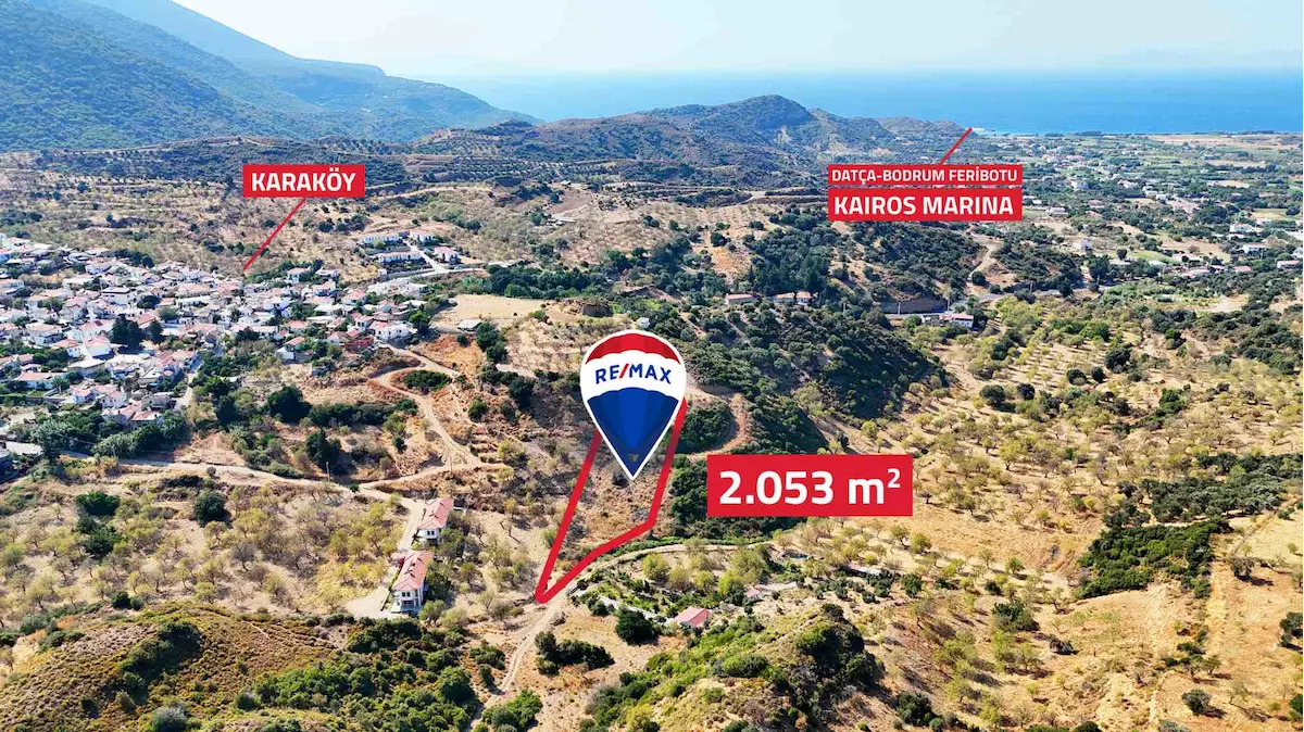 DATÇA KARAKÖY’DE SATILIK 2053 M² TARLA