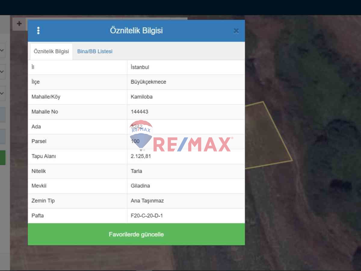 BÜYÜKÇEKMECE KAMİLOBA KÖYÜNDE OTOBANA YAKIN YATIRIMLIK TARLA