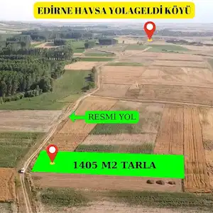 EDİRNE HAVSA YOLAGELDİ KÖYÜ’NDE | TEK TAPU | DÜZ PARSEL | RESMİ YOLA CEPHELİ | YATIRIM FIRSATI