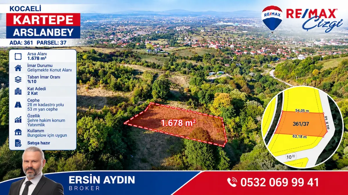 KARTEPE ARSLANBEY 1.678 M2 KONUT ARSASI