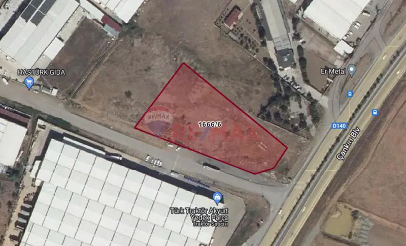 ÇANKIRI KARAYOLUNA CEPHE, KÖŞE PARSEL, 7.000 M2 SANAYİ ARSASI