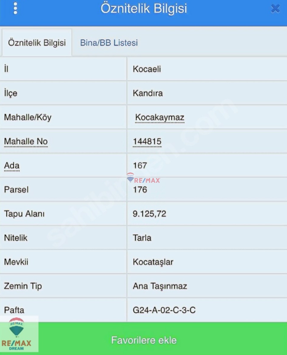 REMAX 'DEN KOCAKAYMAZ MAH SATILIK ARSA