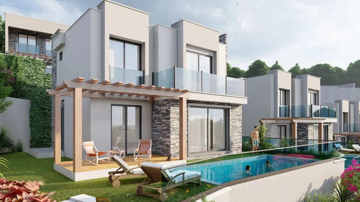 BODRUM GÜLLÜKTE YAŞAM KONAKLARINDA SİTE İÇERİSİNDE SATILIK VİLLA