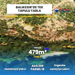 BALIKESİR DURSUNBEY AŞAĞIYAĞCILAR DA "479 METRE" SATILIK TARLA