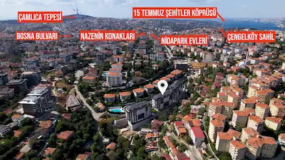 ÇENGELKÖY TUANA PRESTİJ'TE EŞYALI BALKONLU KÖŞE 2+1 121 M²