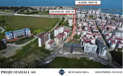 TRAMVAYA 300 METRE MESAFEDE KREDİYE BE FINANS KURUMLARINA UYGUN 60 M2 1+1 SATILIK DAİRE