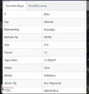 BOLU GÖYNÜK KOZCAĞIZ’DA SATILIK TARLA
