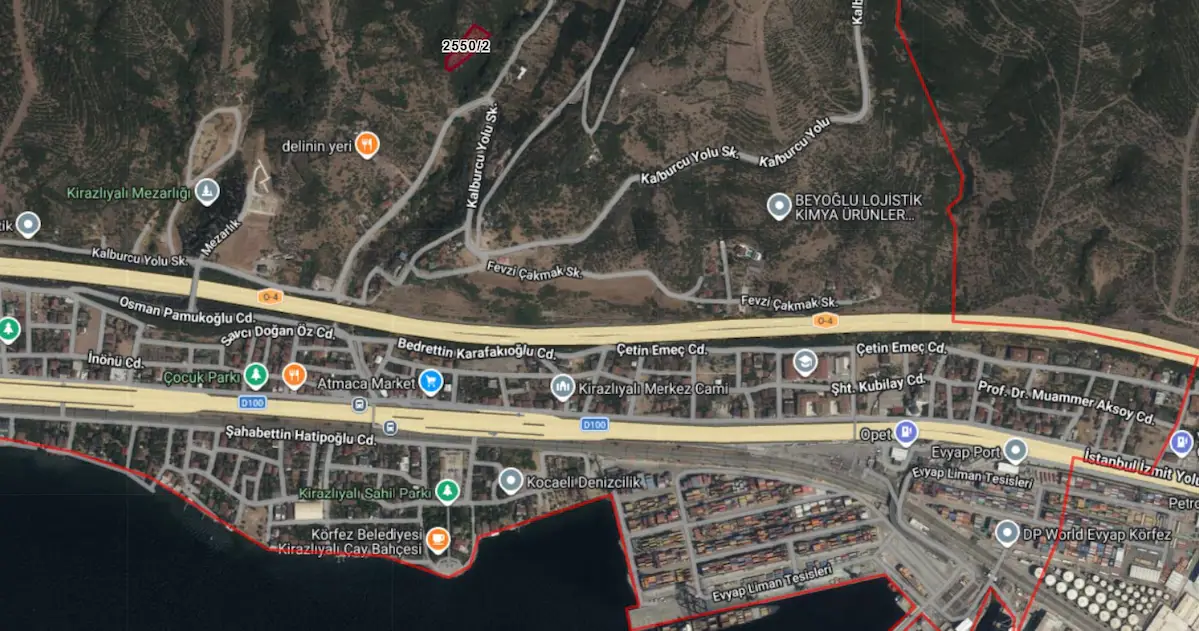 KOCAELİ KÖRFEZ KİRAZLIYALI 739 M² SATILIK TARLA