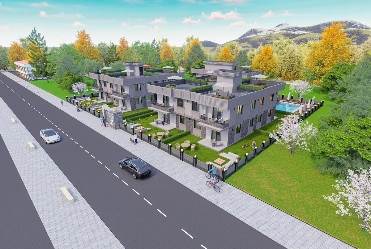 KARASU AZİZİYE MAH TERASLI BAHCE KULLANIMLI HAVUZLU LUKS DAİRELER