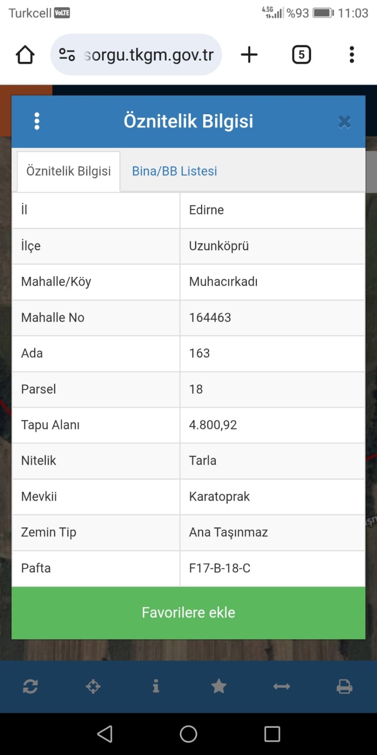 REMAX LAND'TEN UZUNKÖPRÜ/MUHACIRKADI KÖYÜ'NDE SATILIK TARLA