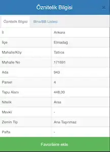 ELMADAĞ TATLICA MAHALLESİNDE SATILIK ARSA