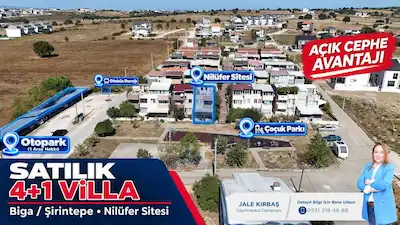 BİGA NİLÜFER SİTESİ’NDE ÖN SIRA KONUMLU, BAHÇELİ VE TERASLI SATILIK 4+1 VİLLA