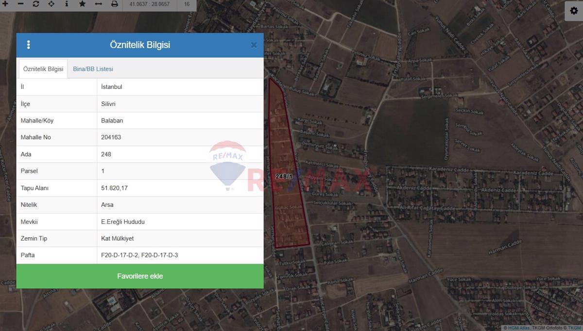SİLİVRİ BALABAN'DA EŞSİZ KONUM'DA CADDE CEPHELİ VİLLA ARSASI!!