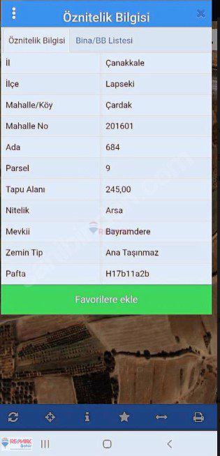 ÇANAKKALE LAPSEKİ'DE DENİZ MANZARALI SATILIK ARSA
