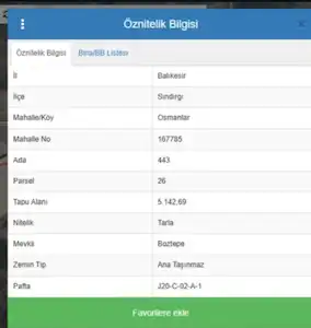 BALIKESİR SINDIRGI OSMANLAR’DA SATILIK TARLA