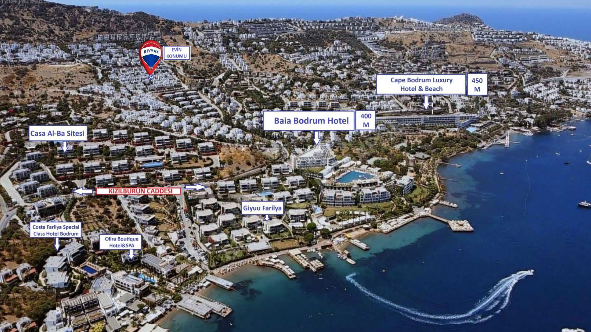 DENİZE YAKIN, BAHÇELİ SATILIK VİLLA BODRUM GÜNDOĞAN 