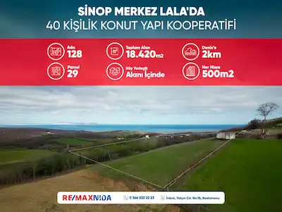 REMAX NİDA DAN SİNOP LALA DA SATILIK KÖY İÇİ KOOP HİSSESİ