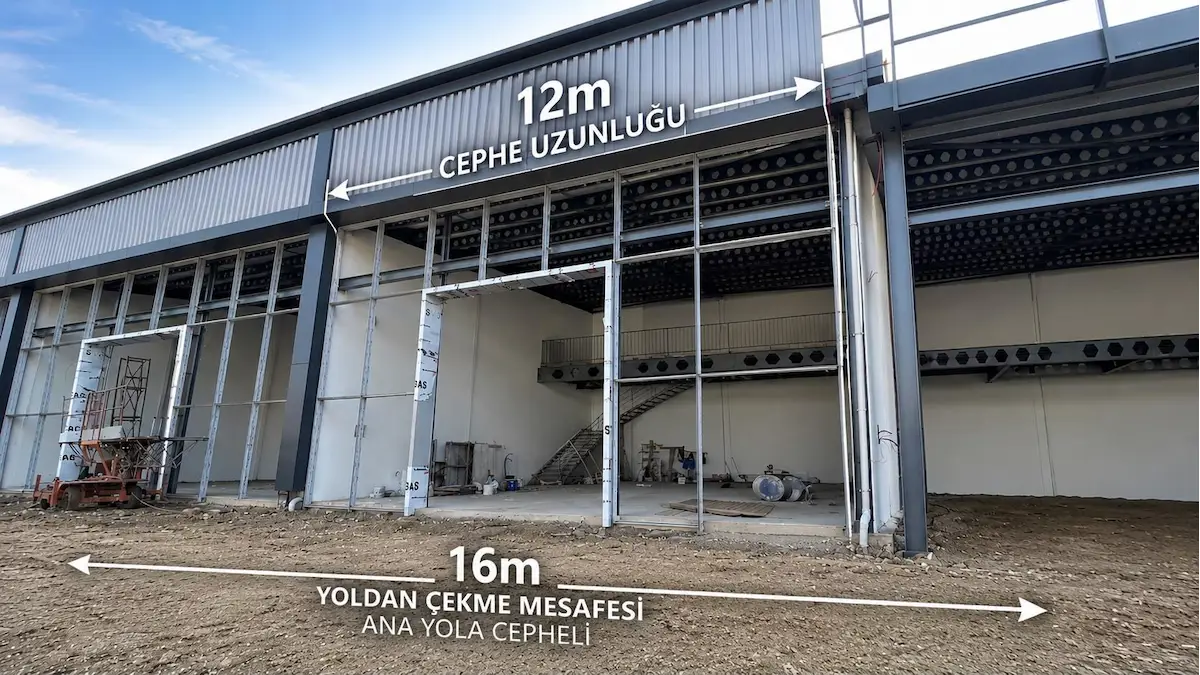 REMAX İLKE'DEN SANAYİ'DE YOLA CEPHELİ SIFIR SATILIK İŞ YERİ