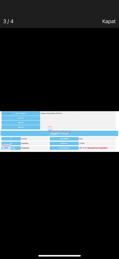 REMAX ÇARŞIDAN BAŞİSKELEDE 266 M2 KONUT İMARLI SATILIK ARSA